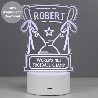 Personalised Trophy LED Colour Changing Night Light - image 10