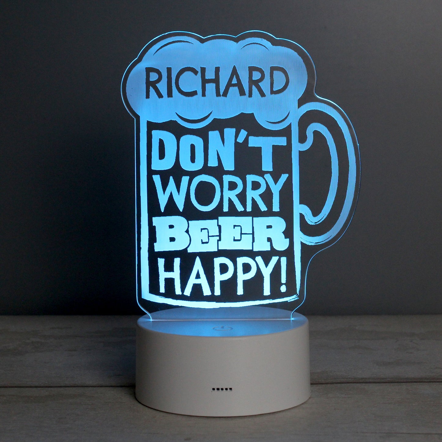 Personalised ""Beer Happy"" LED Colour Changing Light from Heartfelt Gifts