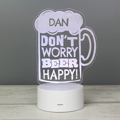 Personalised ""Beer Happy""  LED Colour Changing Light - image 11