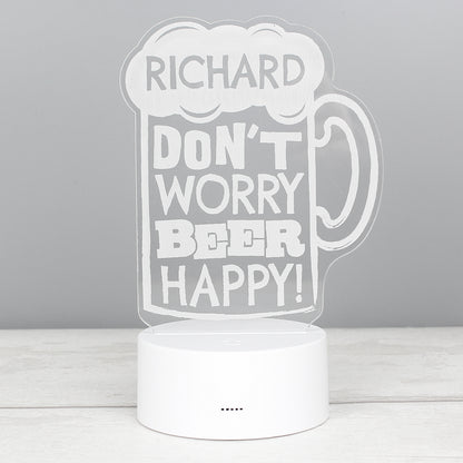 Personalised ""Beer Happy""  LED Colour Changing Light - image 14