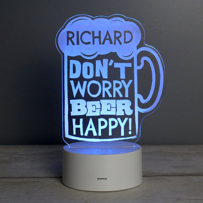 Personalised ""Beer Happy""  LED Colour Changing Light - image 6