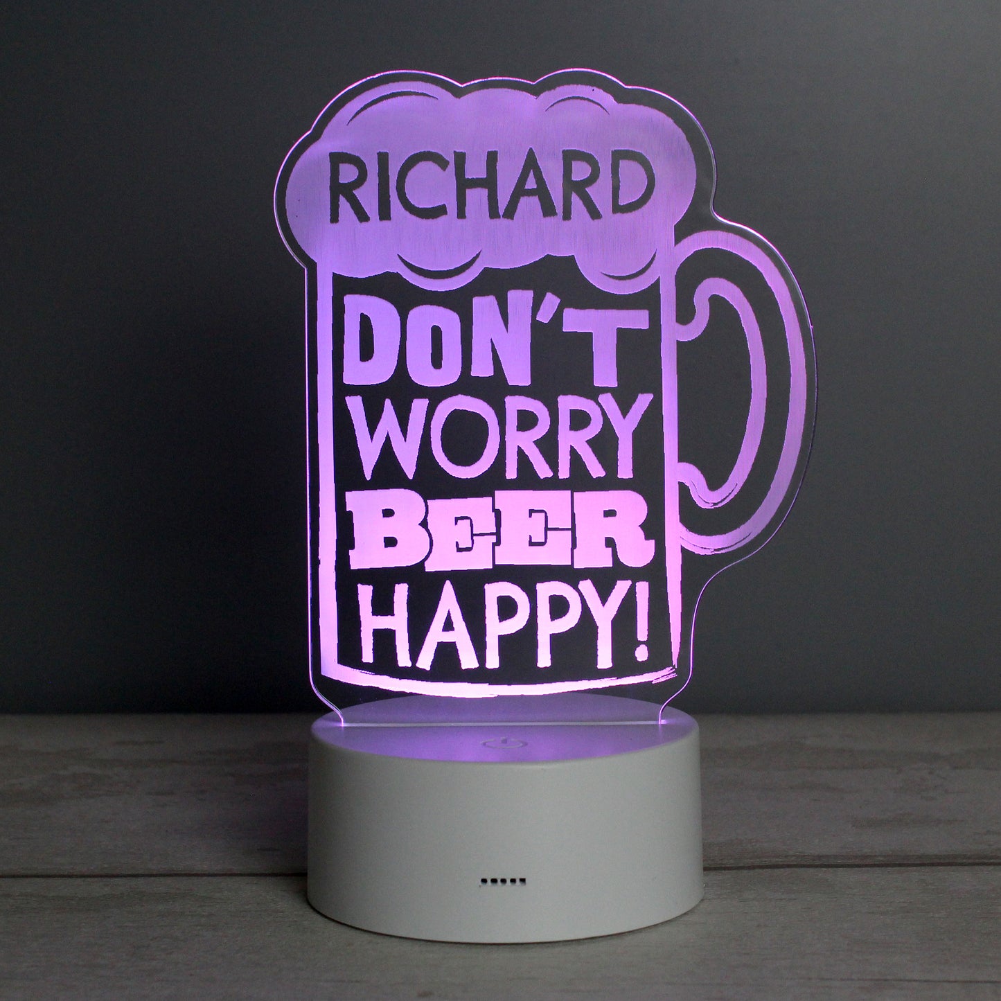 Personalised ""Beer Happy""  LED Colour Changing Light - image 7