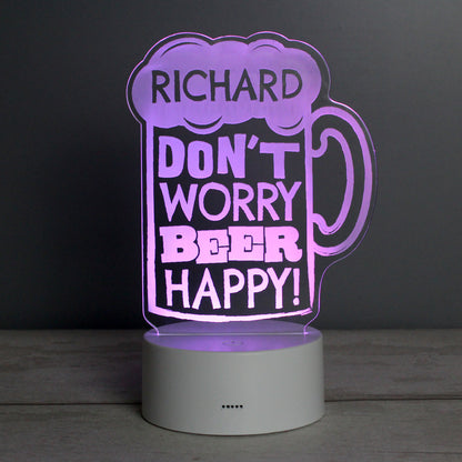 Personalised ""Beer Happy""  LED Colour Changing Light - image 7