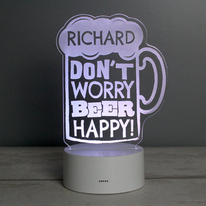 Personalised ""Beer Happy""  LED Colour Changing Light - image 8