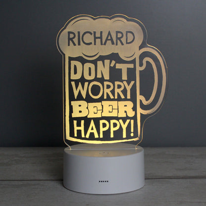 Personalised ""Beer Happy""  LED Colour Changing Light - image 9