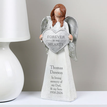 Personalised Forever In Our Hearts Memorial Angel Ornament from Heartfelt Gifts