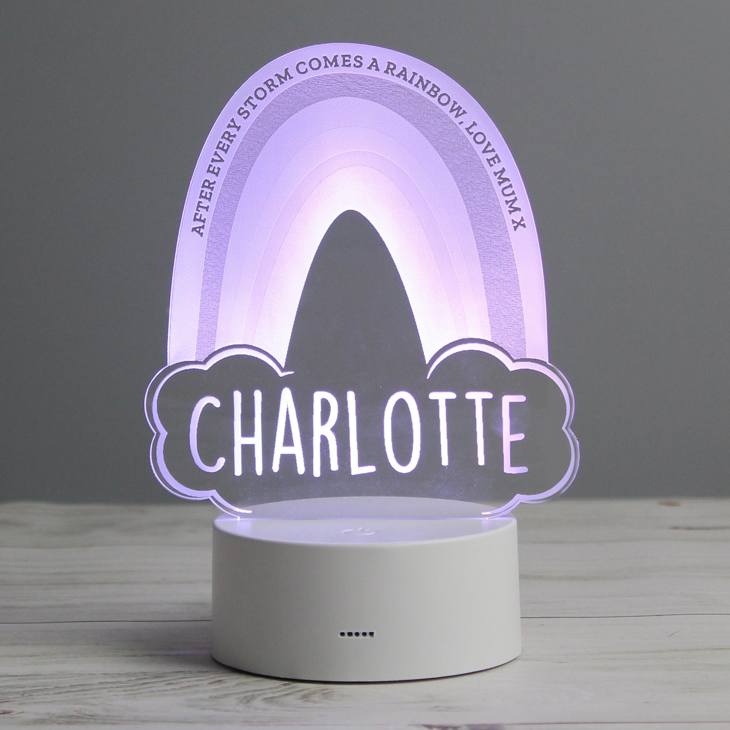 Personalised Rainbow LED Colour Changing Night Light from Heartfelt Gifts
