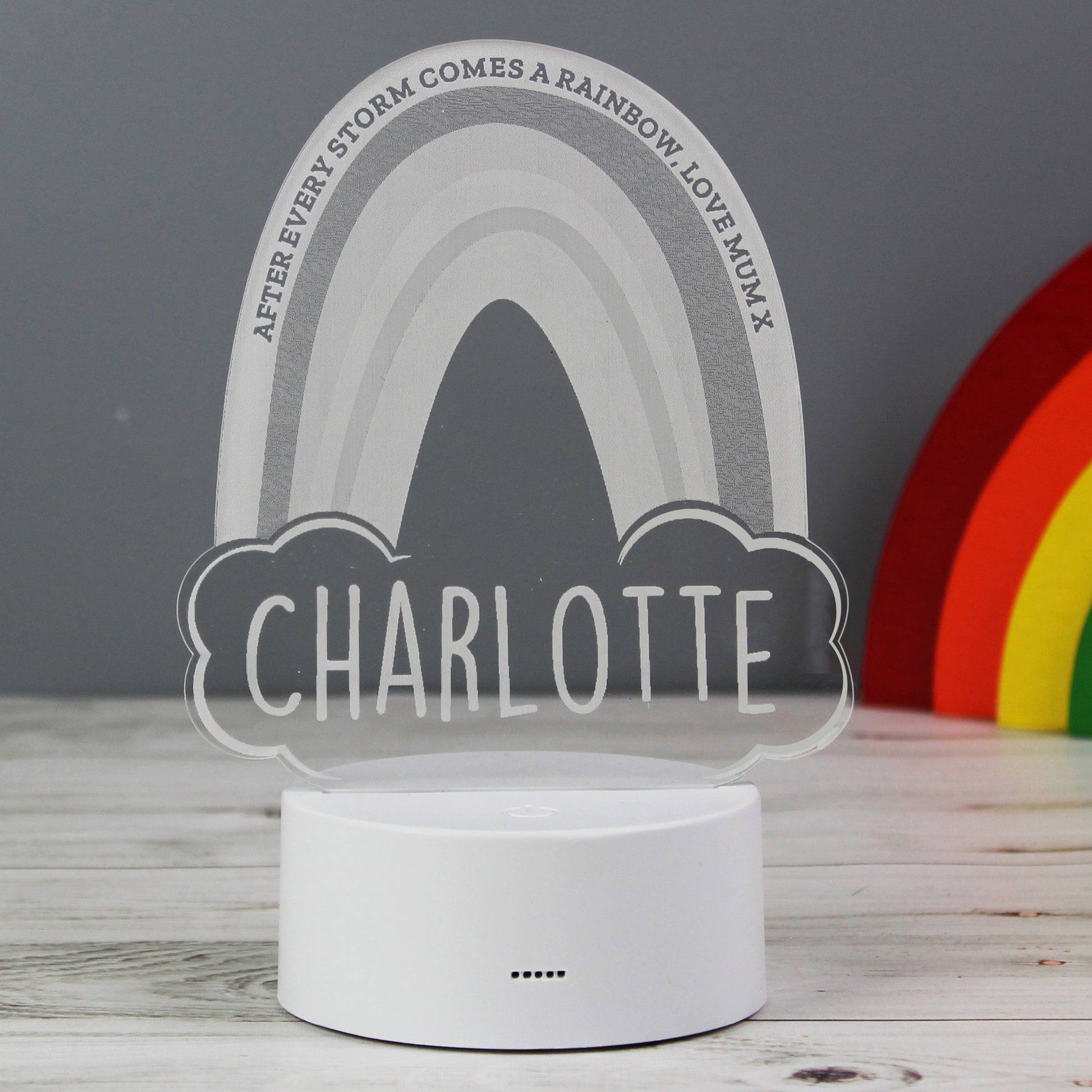 Personalised Rainbow LED Colour Changing Night Light - image 11