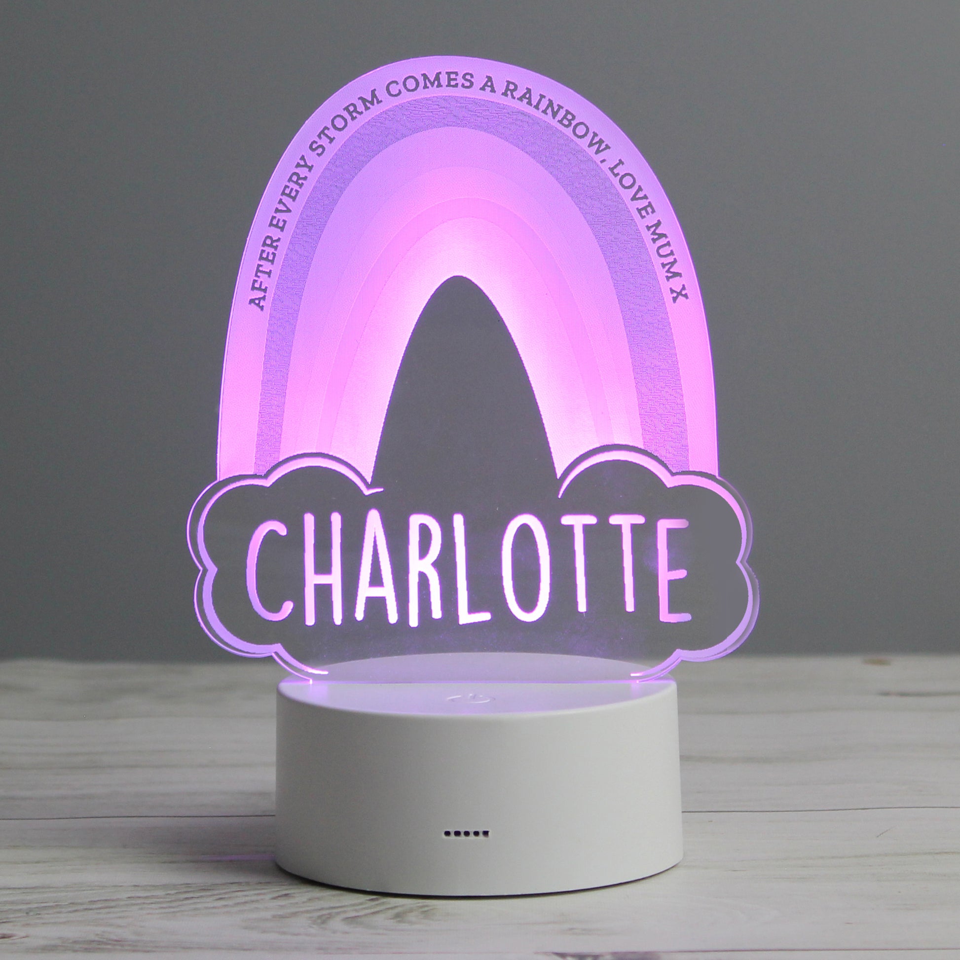 Personalised Rainbow LED Colour Changing Night Light - image 10