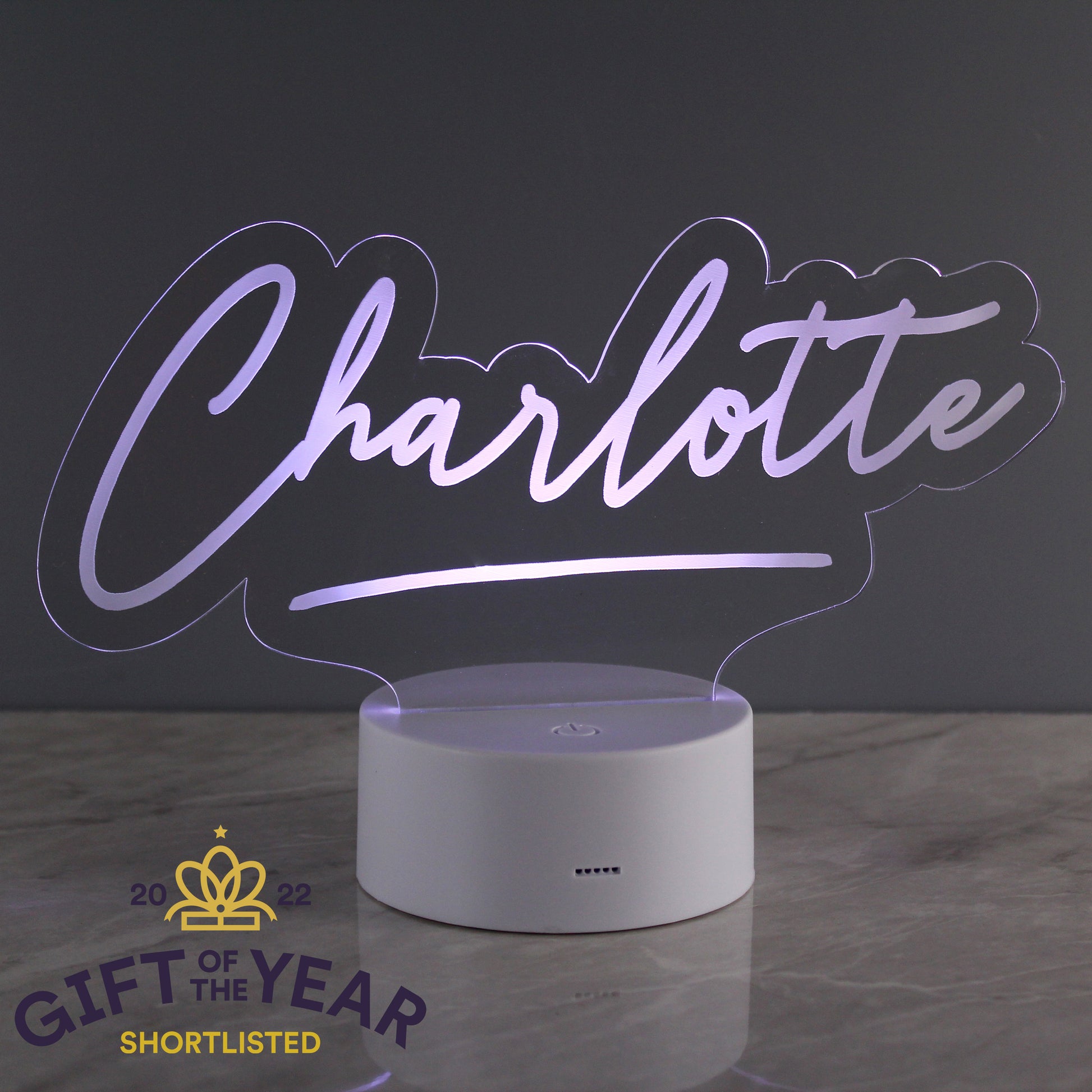 Personalised Free Text LED Colour Changing Desk Night Light from Heartfelt Gifts