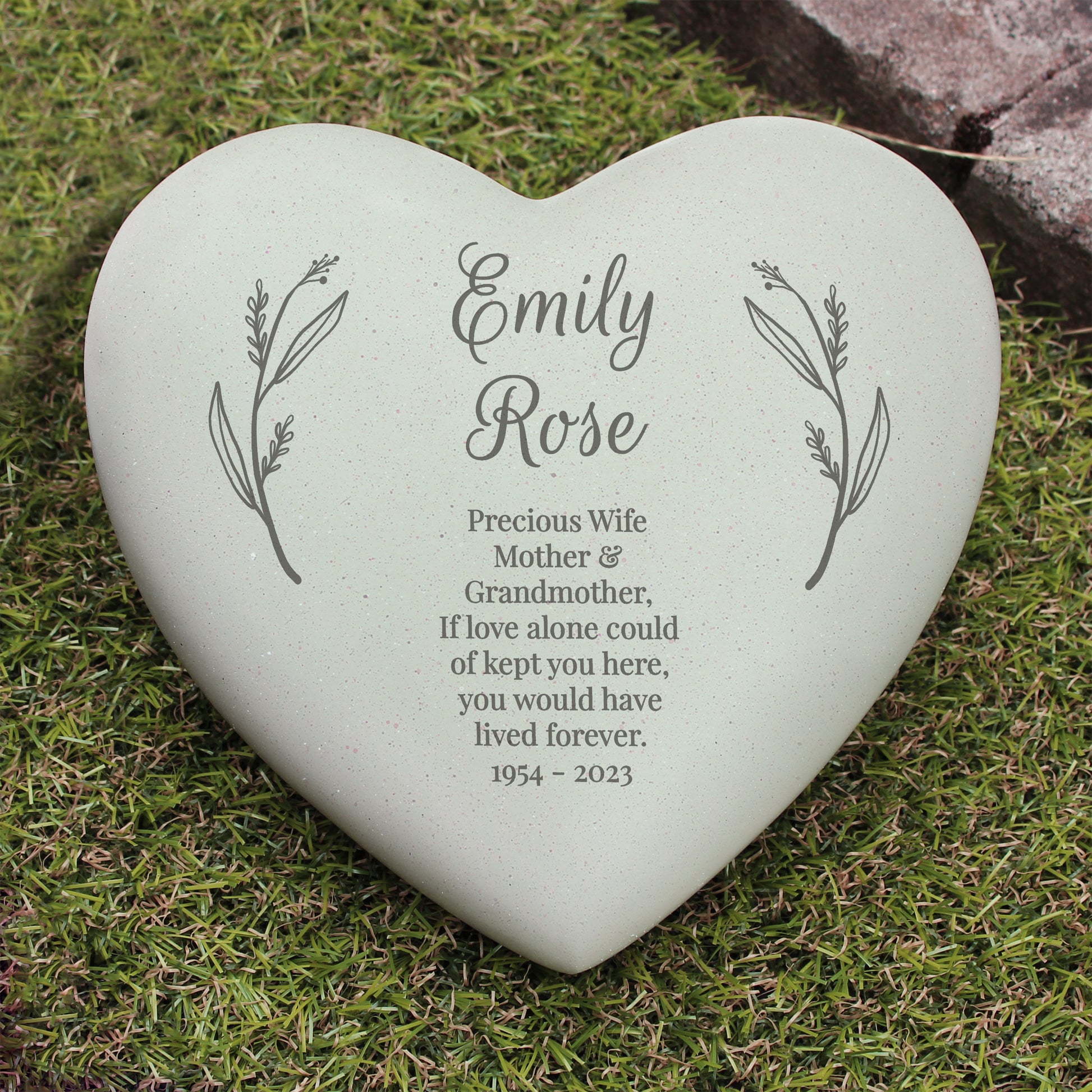 Personalised Free Text Heart Memorial from Heartfelt Gifts