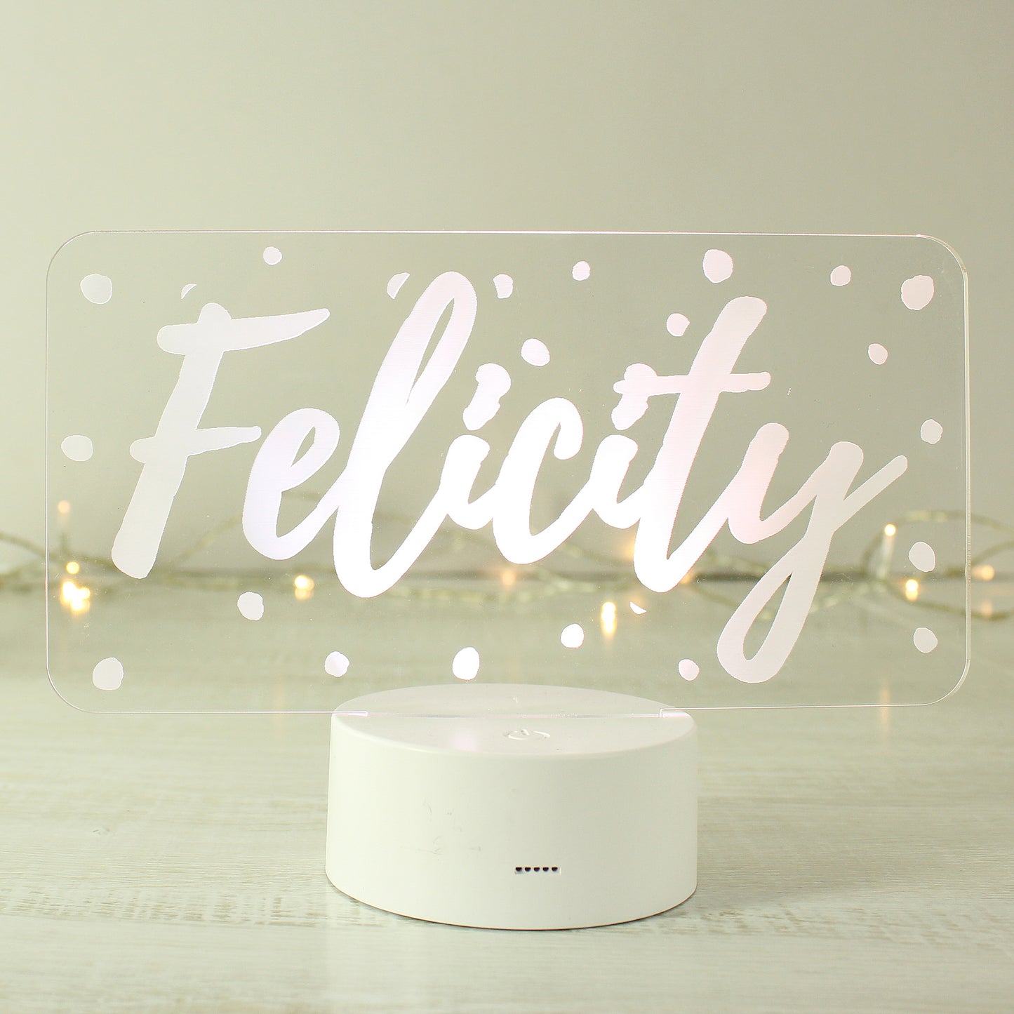 Personalised Polka-dot Name only LED Colour Changing Night Light - image 3