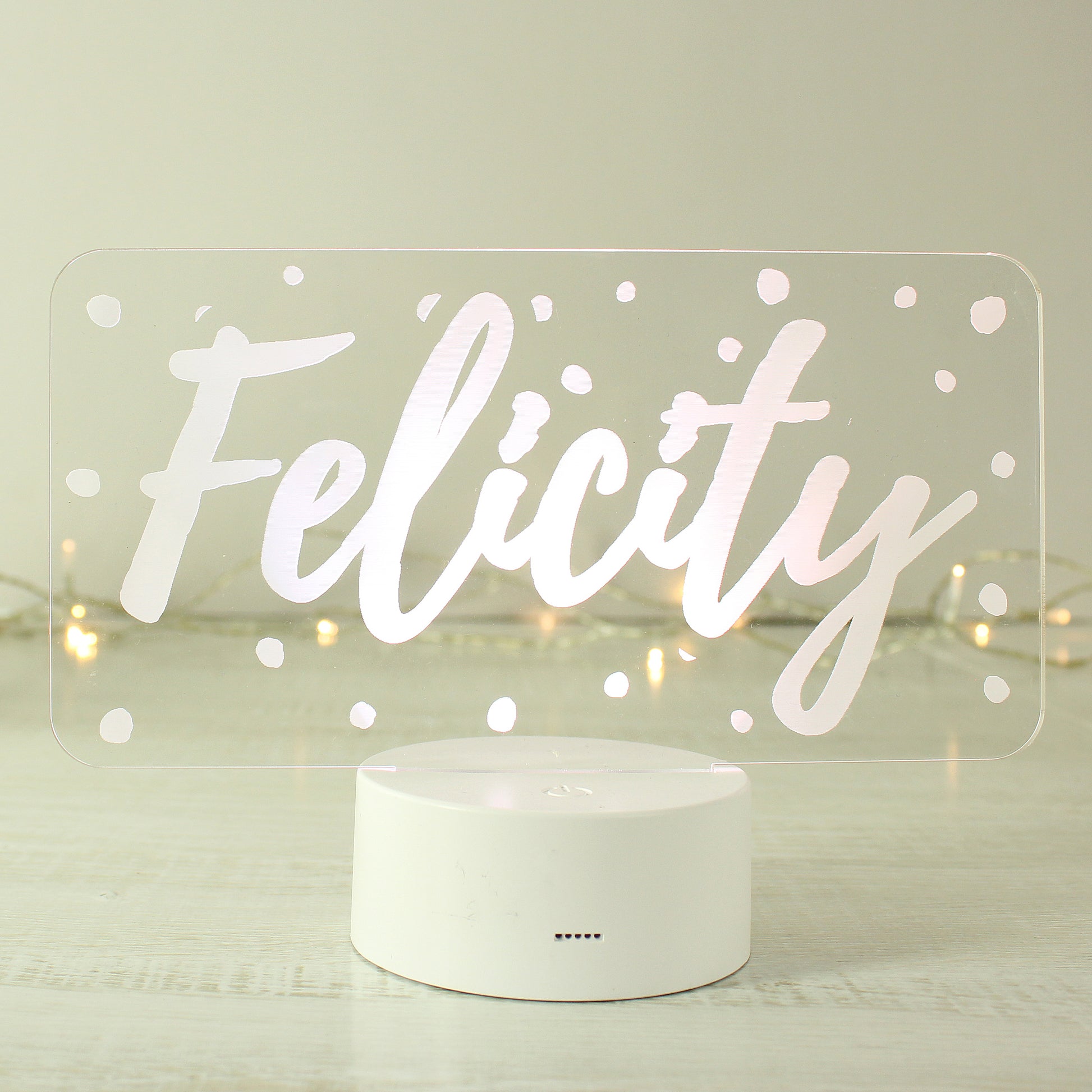 Personalised Polka-dot Name only LED Colour Changing Night Light - image 3