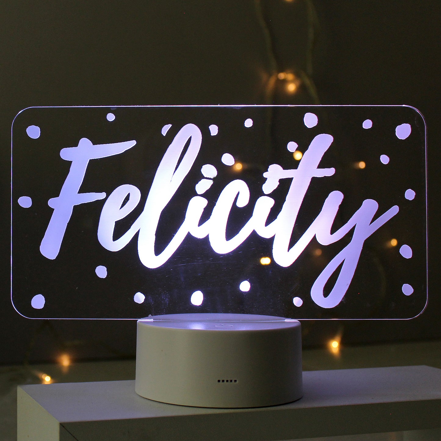 Personalised Polka-dot Name only LED Colour Changing Night Light - image 4