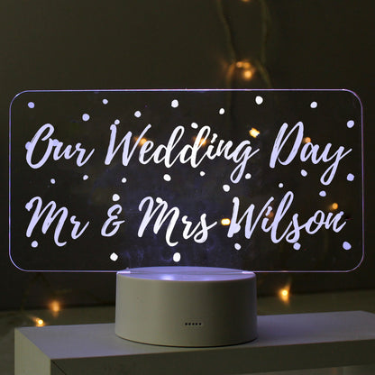 Personalised Polka-dot Message LED Colour Changing Night Light from Heartfelt Gifts