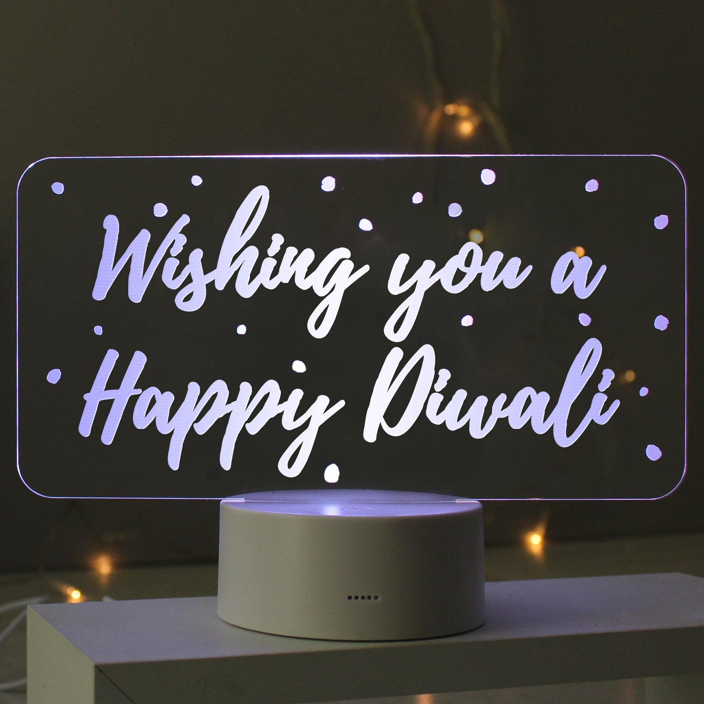 Personalised Polka-dot Message LED Colour Changing Night Light - image 2
