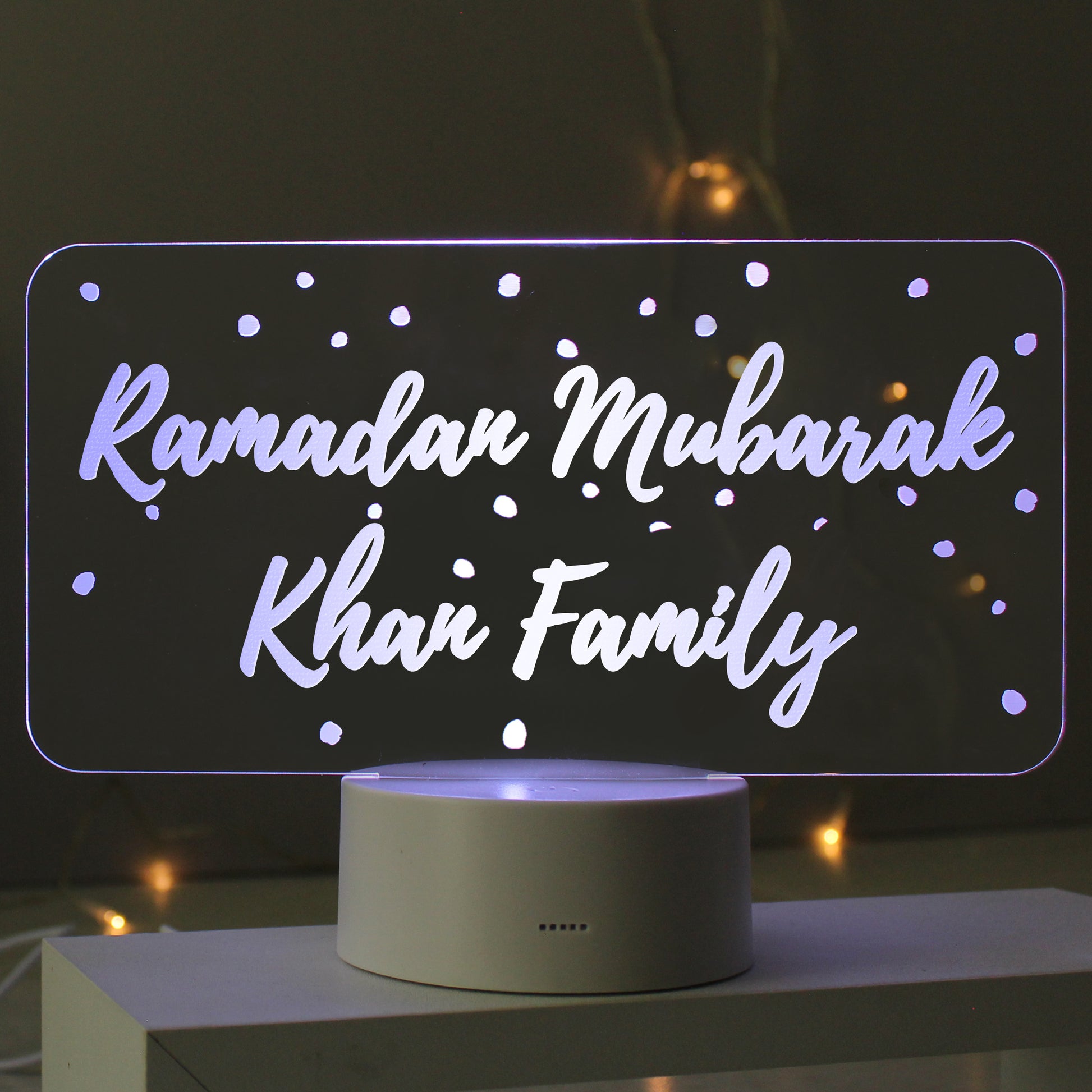 Personalised Polka-dot Message LED Colour Changing Night Light - image 4