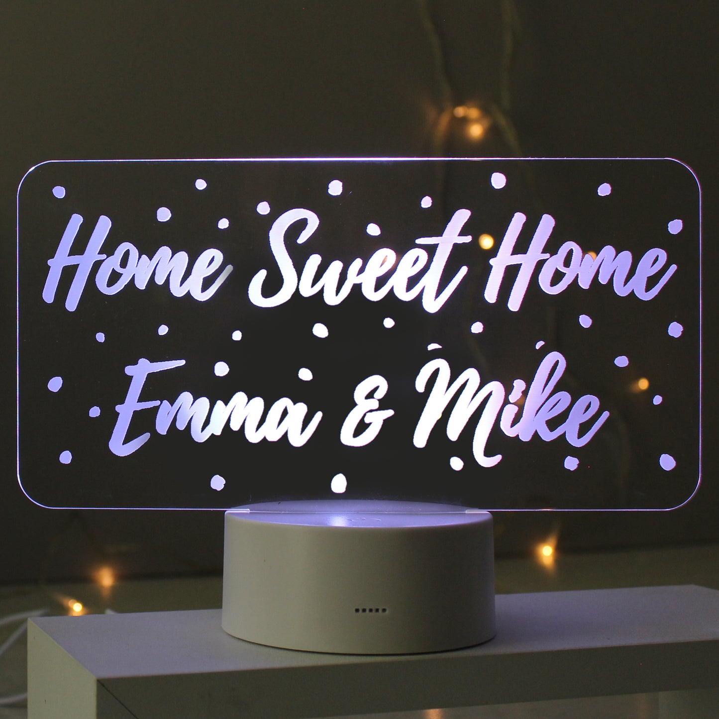 Personalised Polka-dot Message LED Colour Changing Night Light - image 7