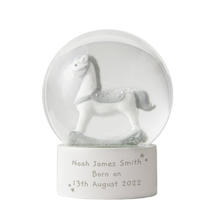 Personalised Free Text Rocking Horse Glitter Snow Globe - image 5