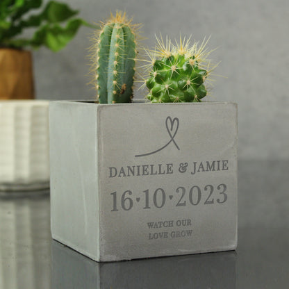 Personalised Special Date Concrete Plant Pot - image 2
