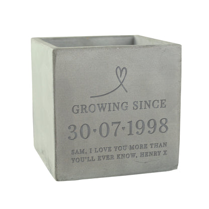 Personalised Special Date Concrete Plant Pot - image 5