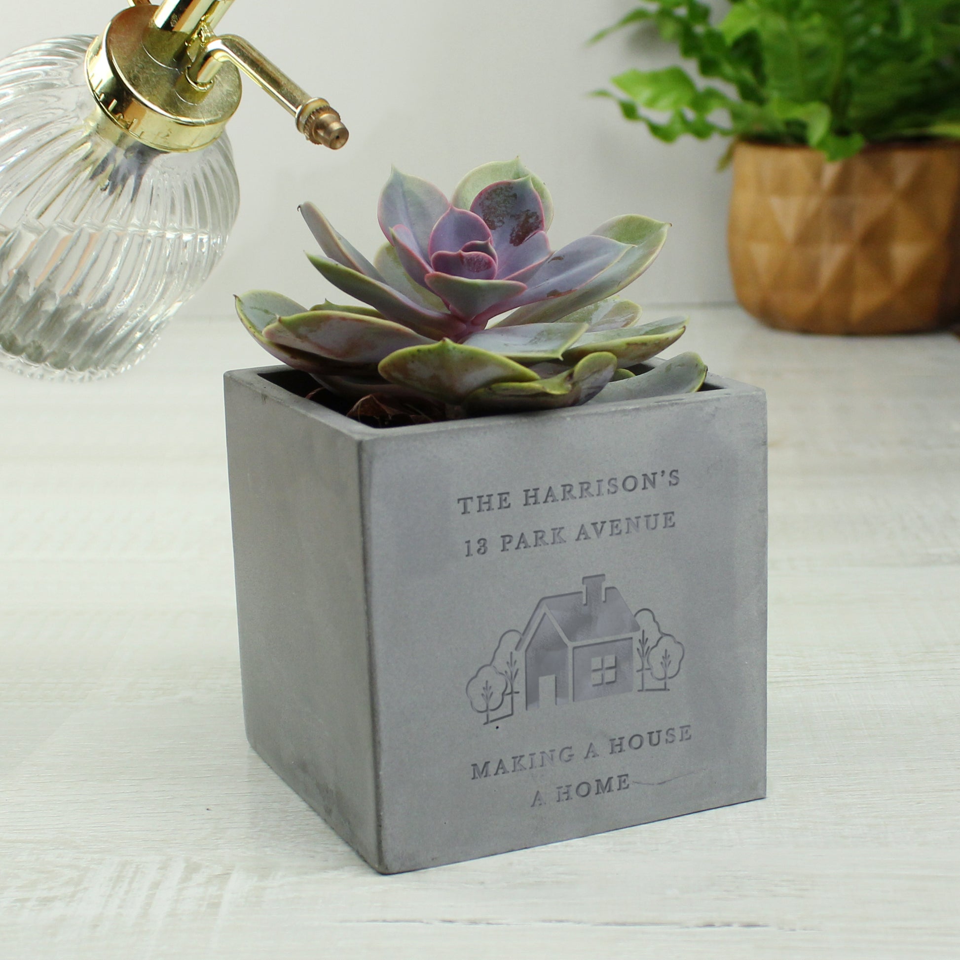 Personalised New Home Concrete Plant Pot - image 2