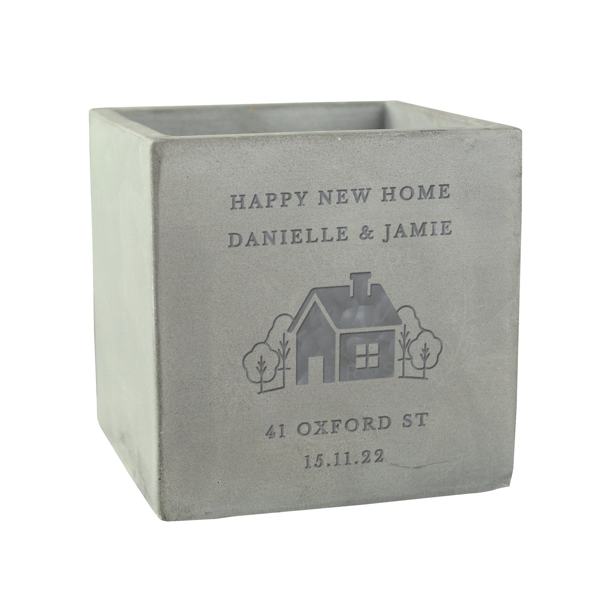 Personalised New Home Concrete Plant Pot - image 5