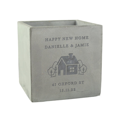 Personalised New Home Concrete Plant Pot - image 5