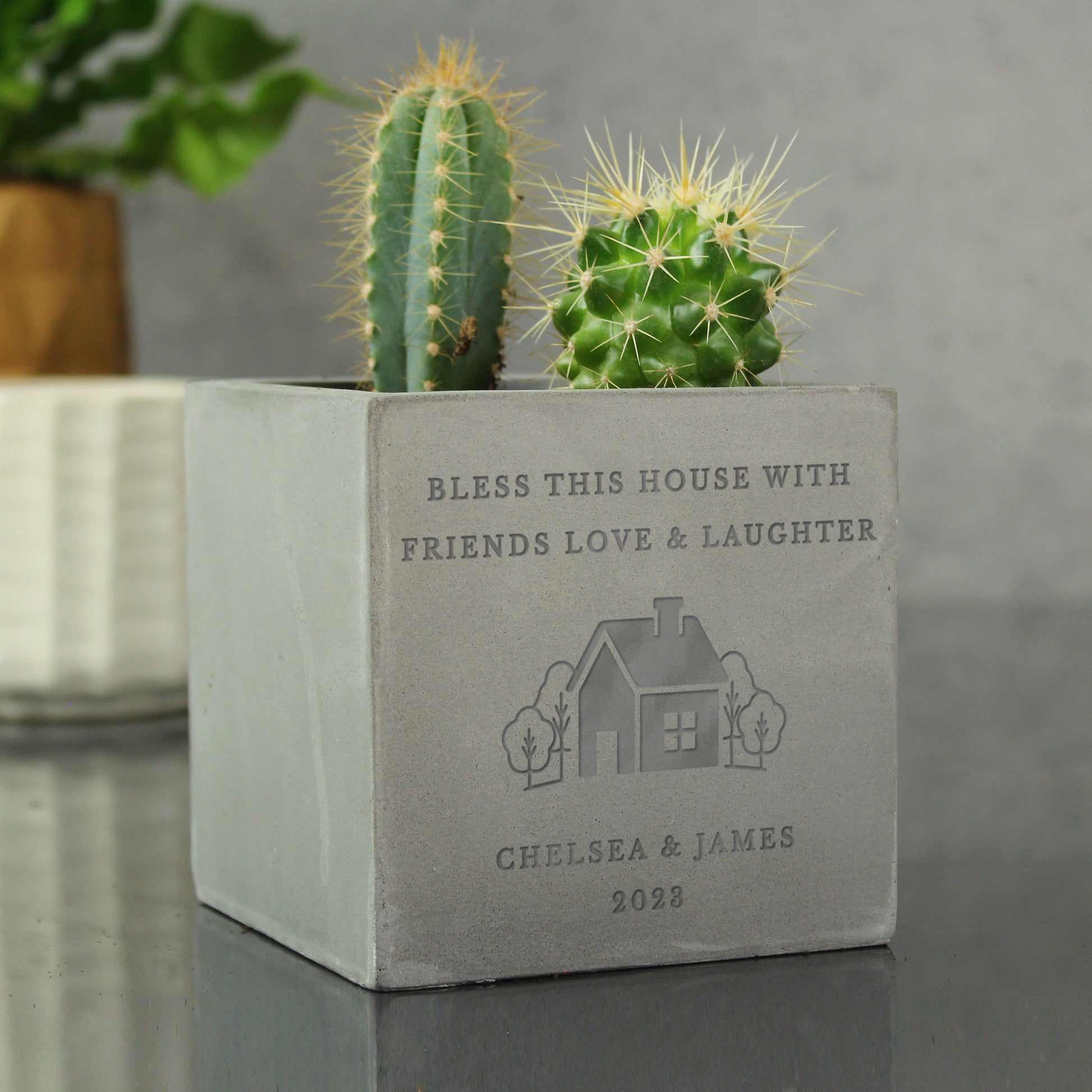 Personalised New Home Concrete Plant Pot - image 6