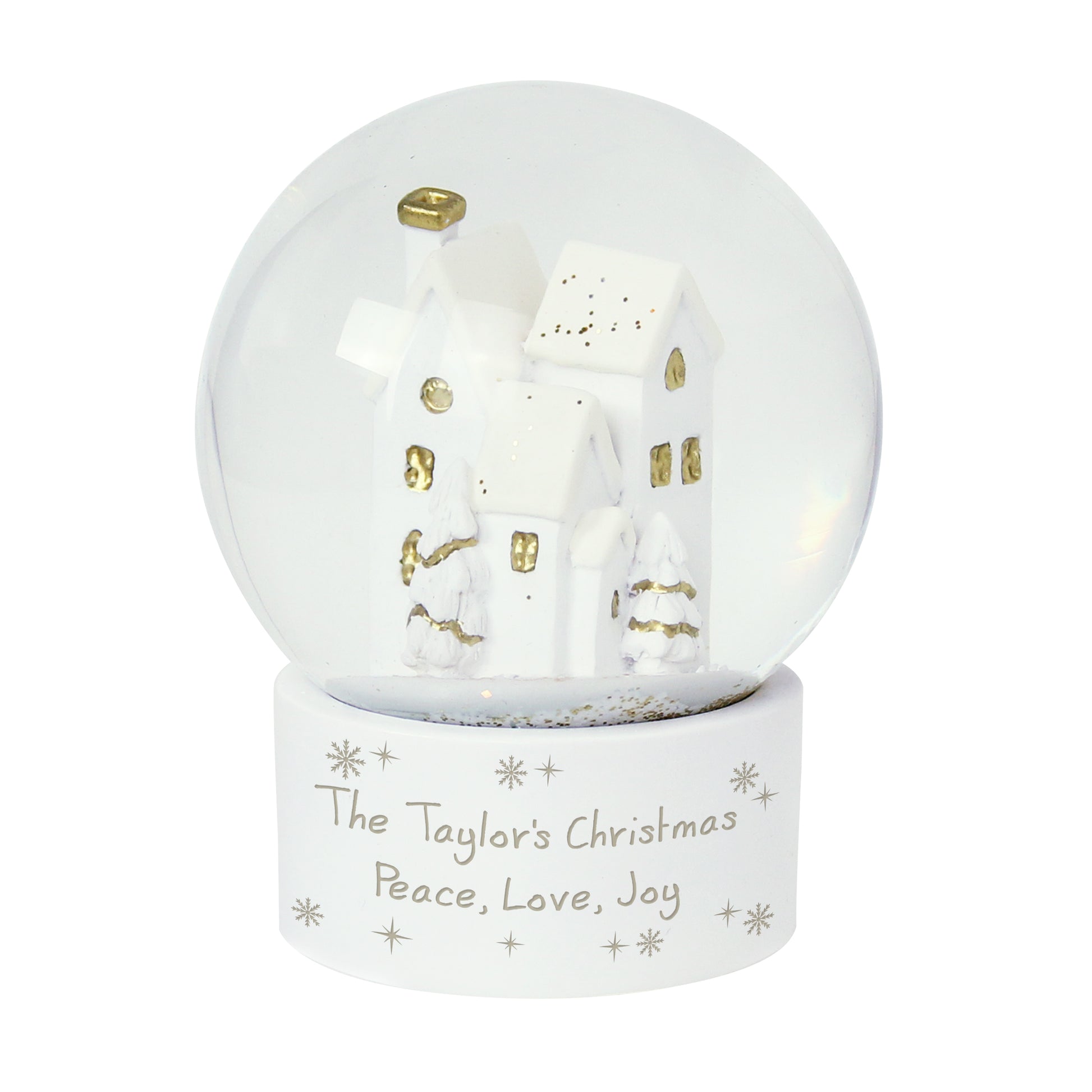 Personalised Message Village Glitter Snow Globe - image 5