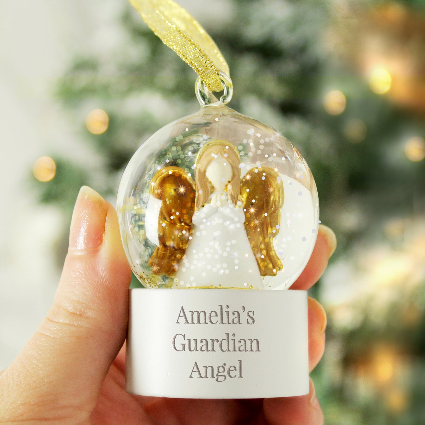 Personalised Angel Message Glitter Snow Globe - image 2