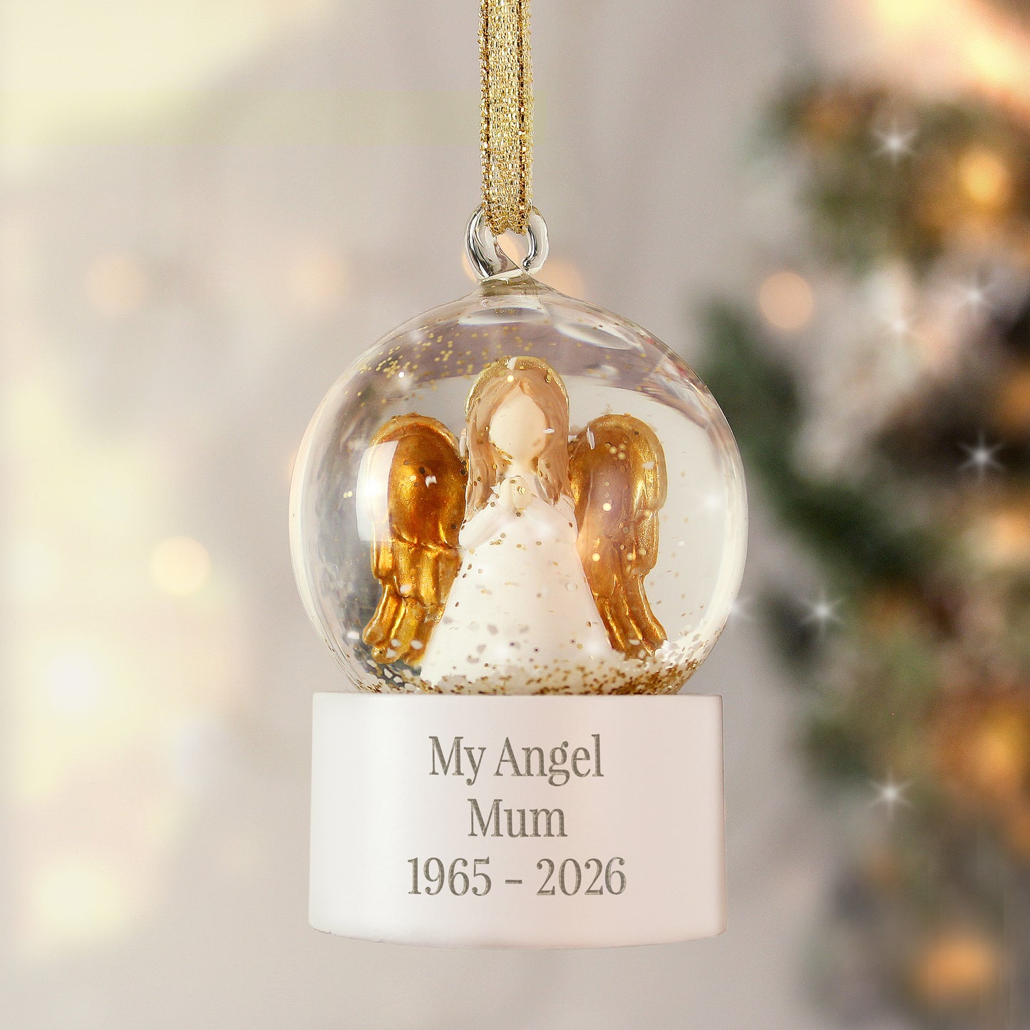 Personalised Angel Message Glitter Snow Globe - image 4