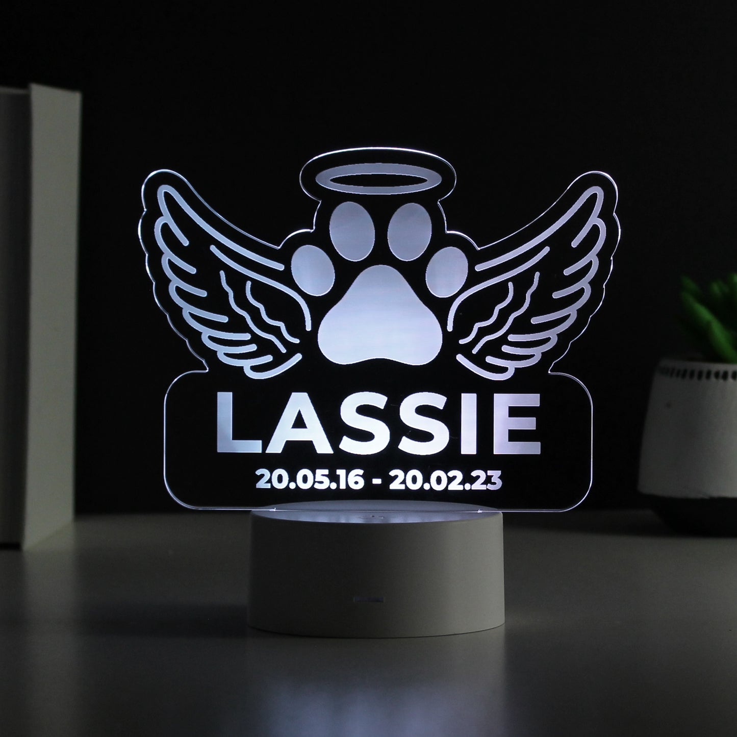 Personalised Pet Memorial Colour Changing LED Light from Heartfelt Gifts
