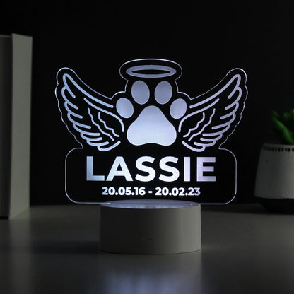 Personalised Pet Memorial Colour Changing LED Light from Heartfelt Gifts