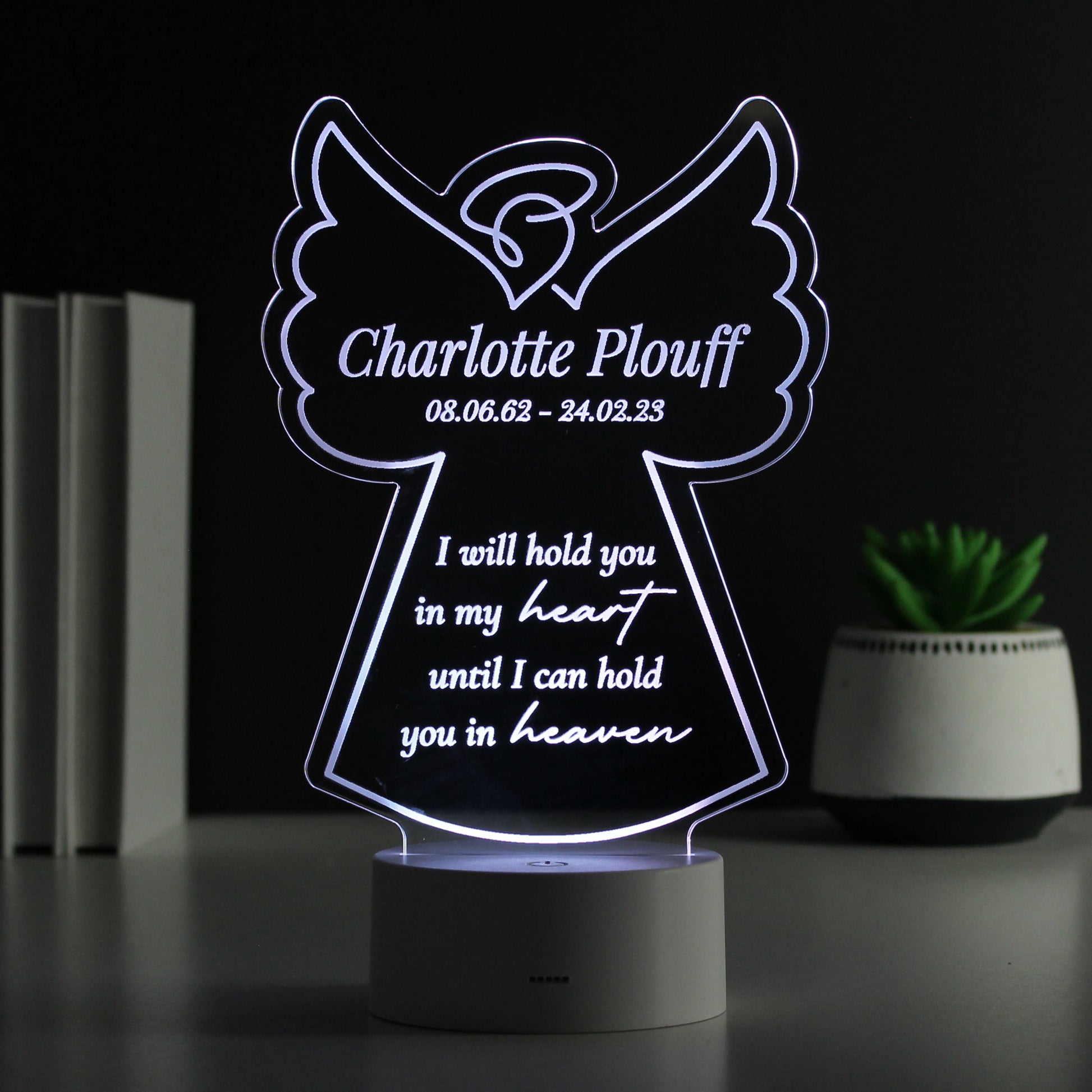 Personalised Angel Memorial Verse Colour Changing LED Light from Heartfelt Gifts