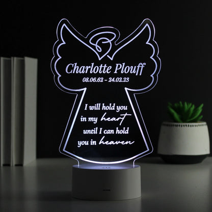 Personalised Angel Memorial Verse Colour Changing LED Light from Heartfelt Gifts
