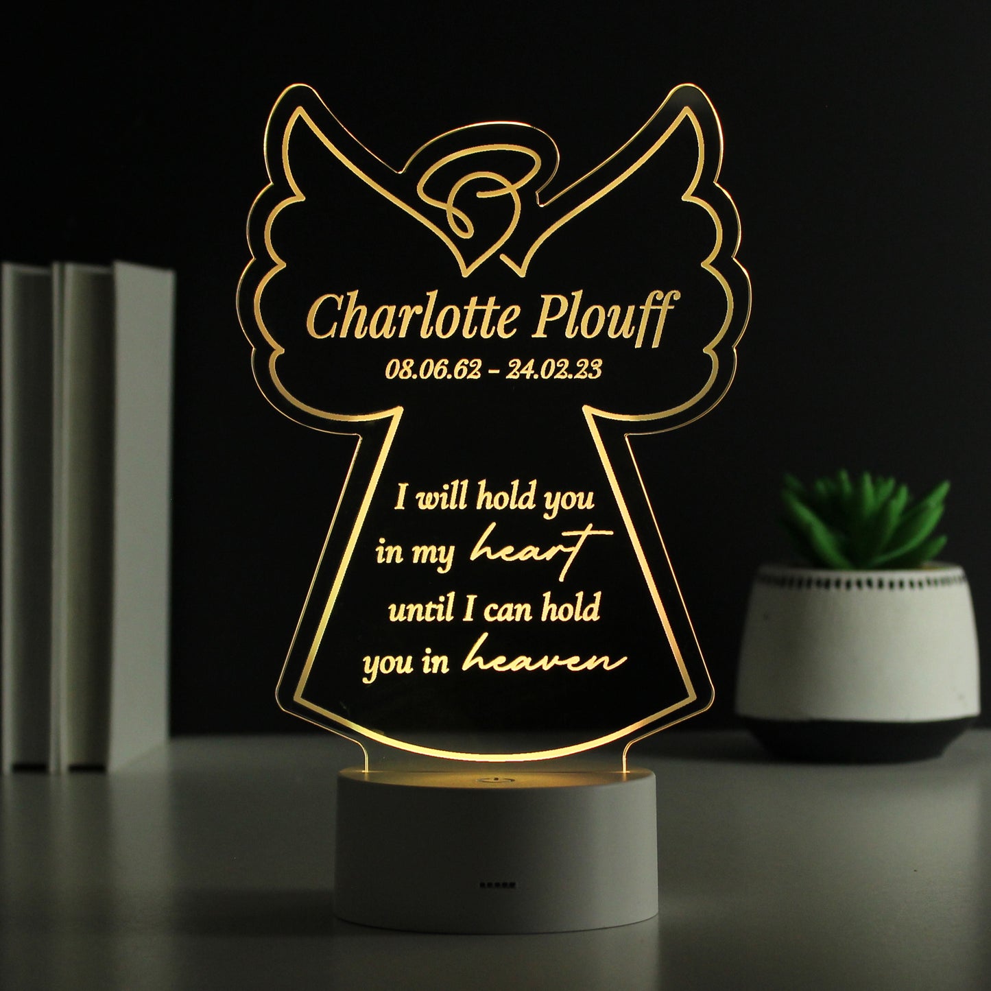 Personalised Angel Memorial Verse Colour Changing LED Light - image 3