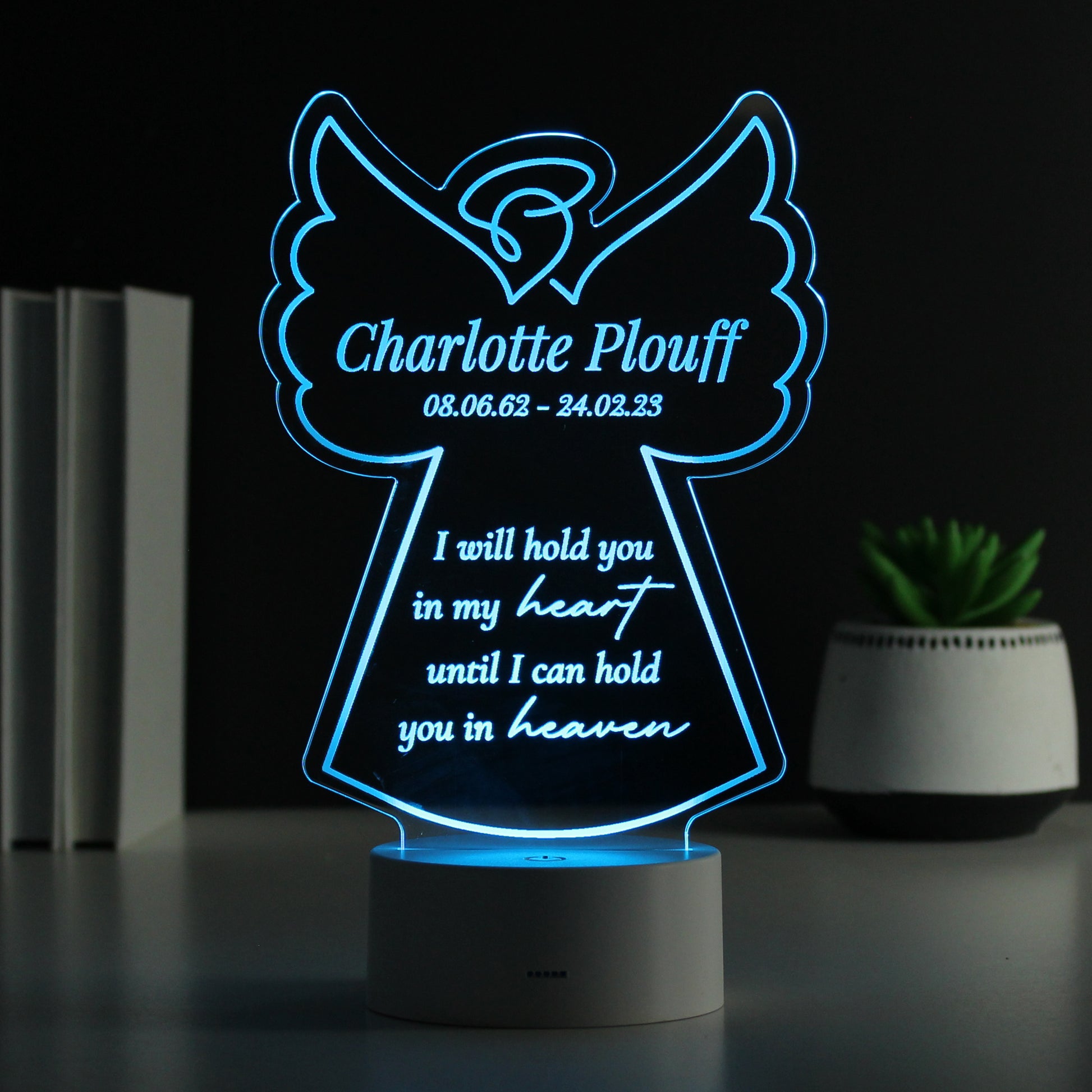 Personalised Angel Memorial Verse Colour Changing LED Light - image 4