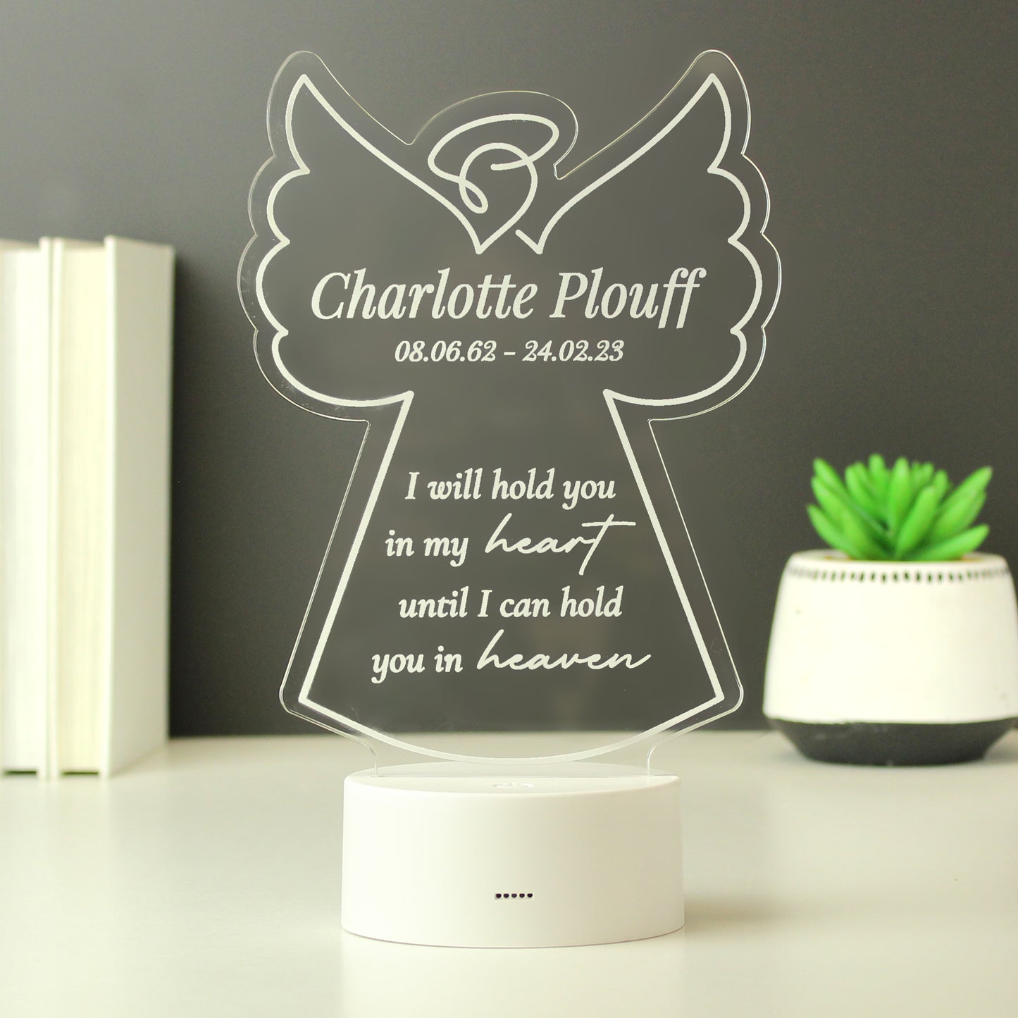 Personalised Angel Memorial Verse Colour Changing LED Light - image 5