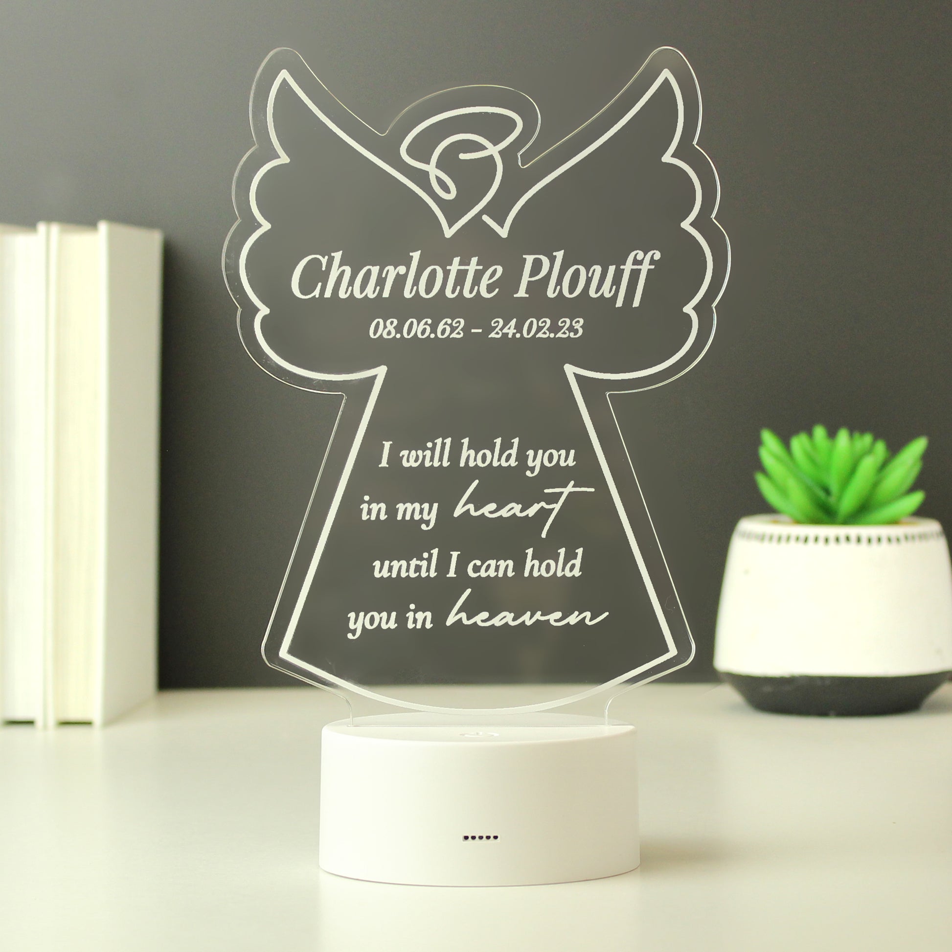Personalised Angel Memorial Verse Colour Changing LED Light - image 5
