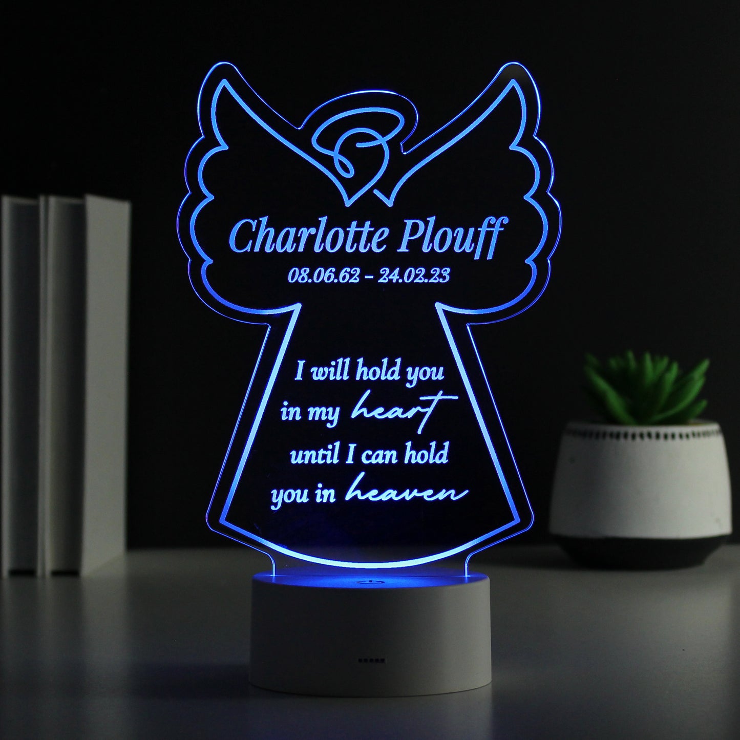 Personalised Angel Memorial Verse Colour Changing LED Light - image 6