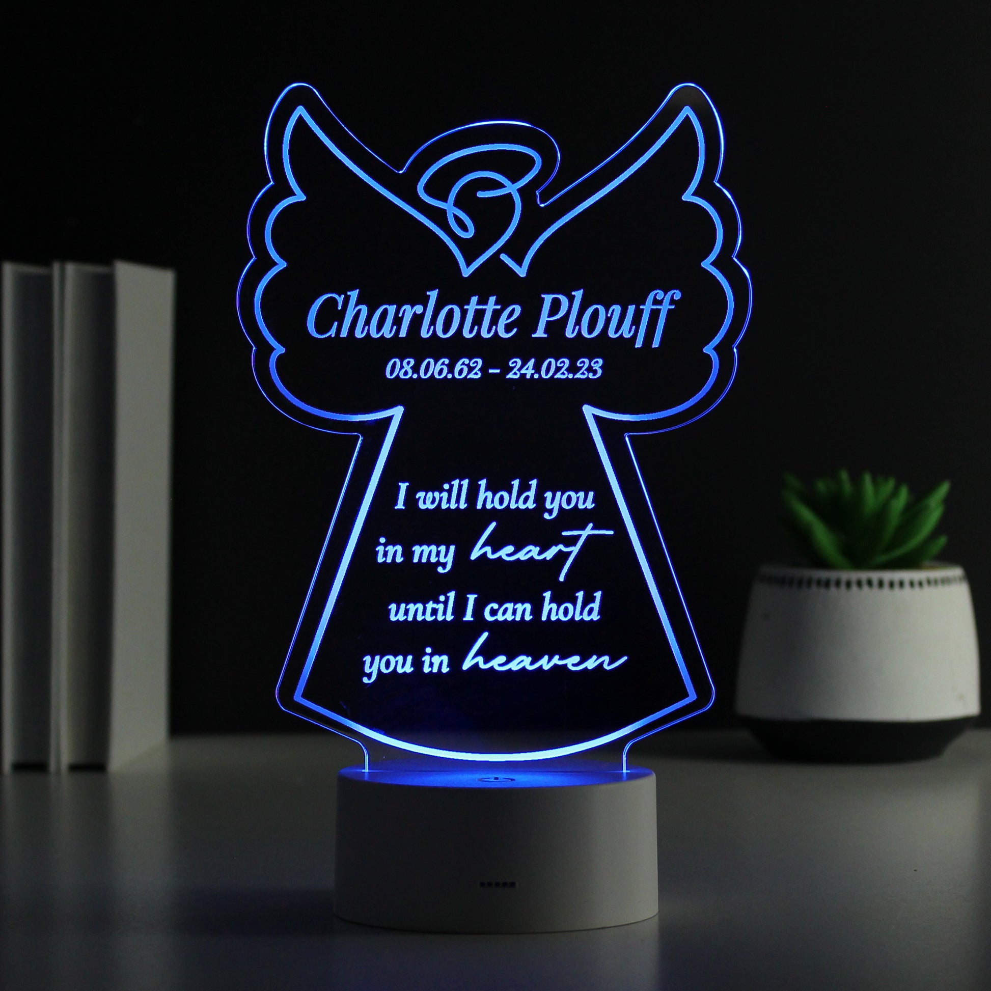 Personalised Angel Memorial Verse Colour Changing LED Light - image 6