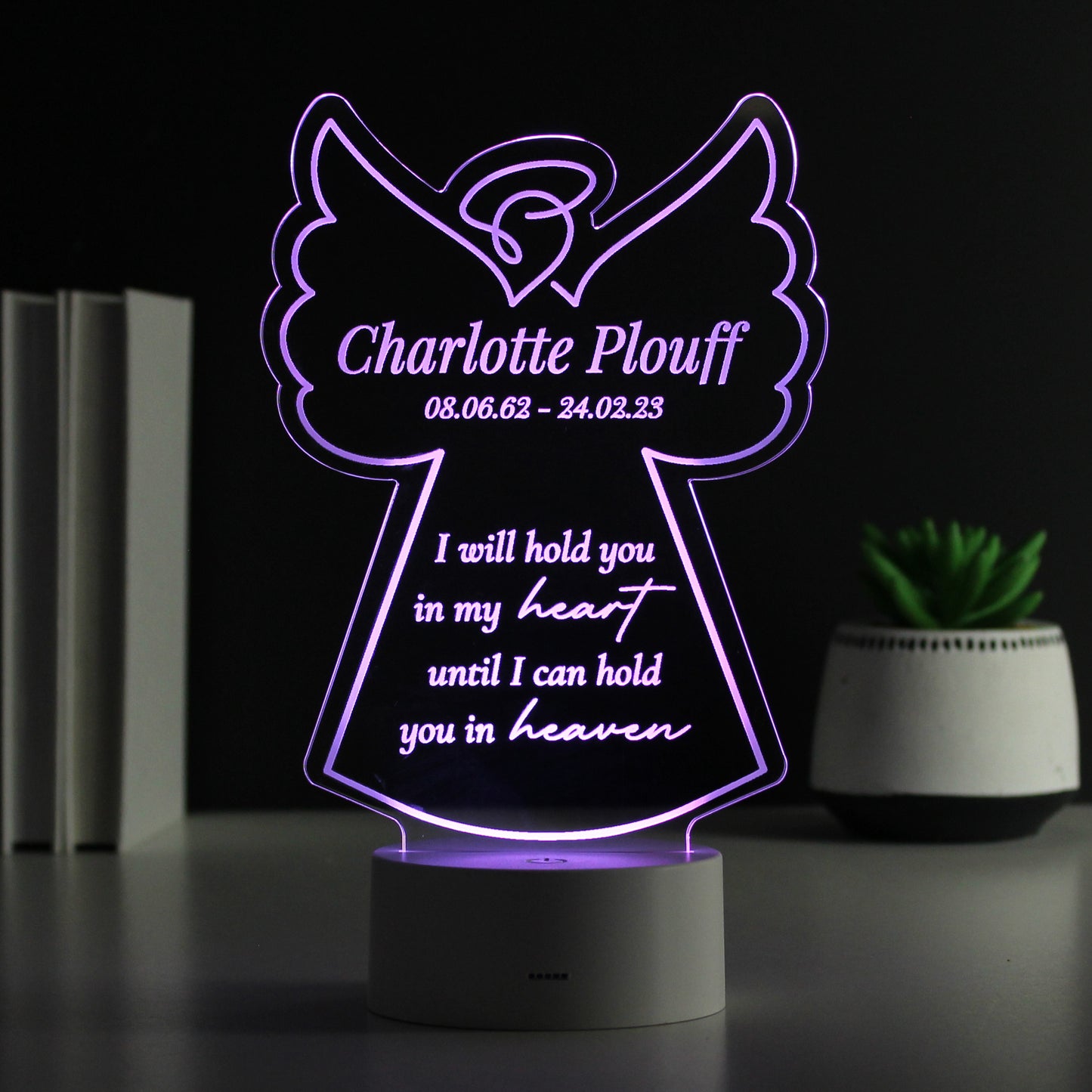 Personalised Angel Memorial Verse Colour Changing LED Light - image 7