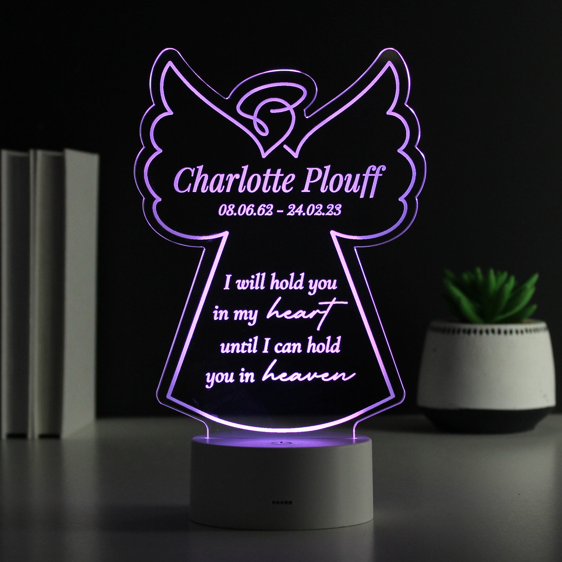 Personalised Angel Memorial Verse Colour Changing LED Light - image 7