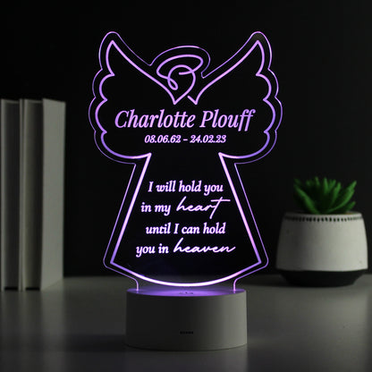 Personalised Angel Memorial Verse Colour Changing LED Light - image 7
