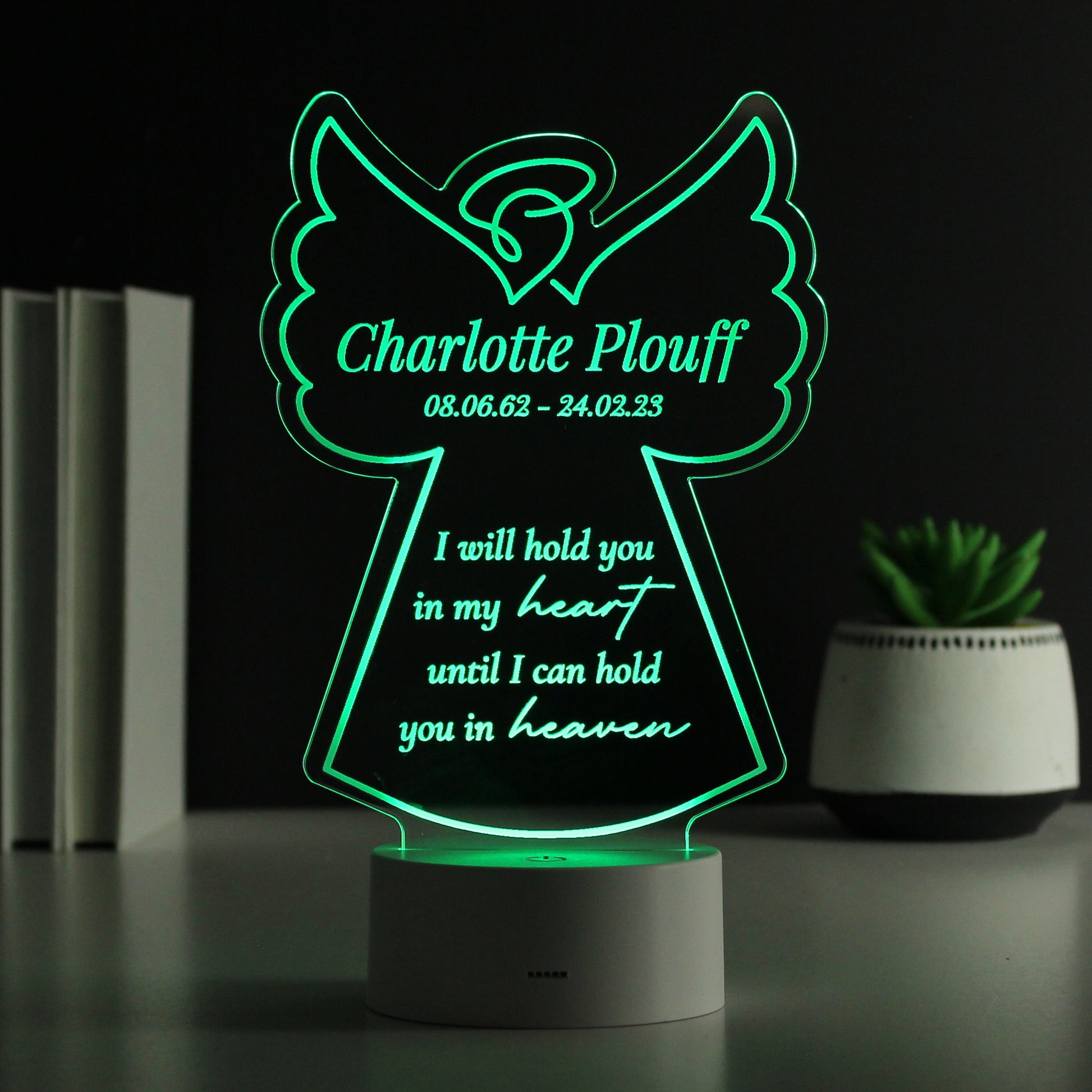 Personalised Angel Memorial Verse Colour Changing LED Light - image 8