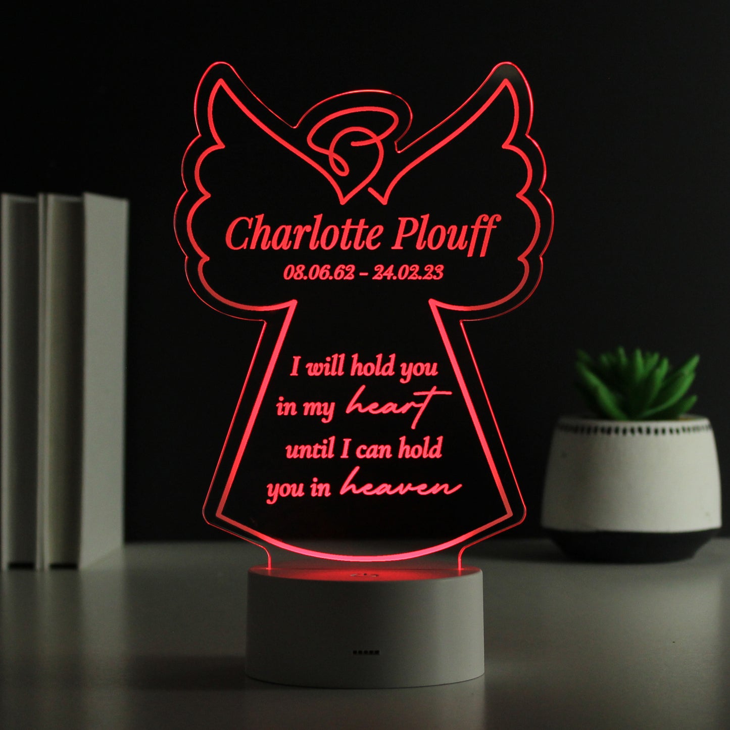 Personalised Angel Memorial Verse Colour Changing LED Light - image 9