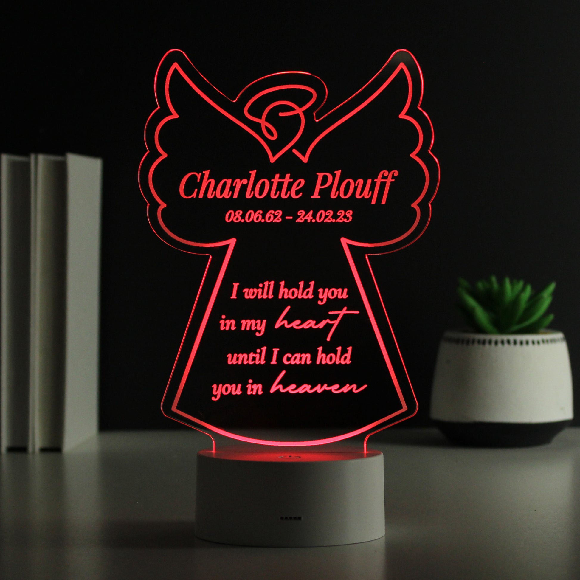 Personalised Angel Memorial Verse Colour Changing LED Light - image 9