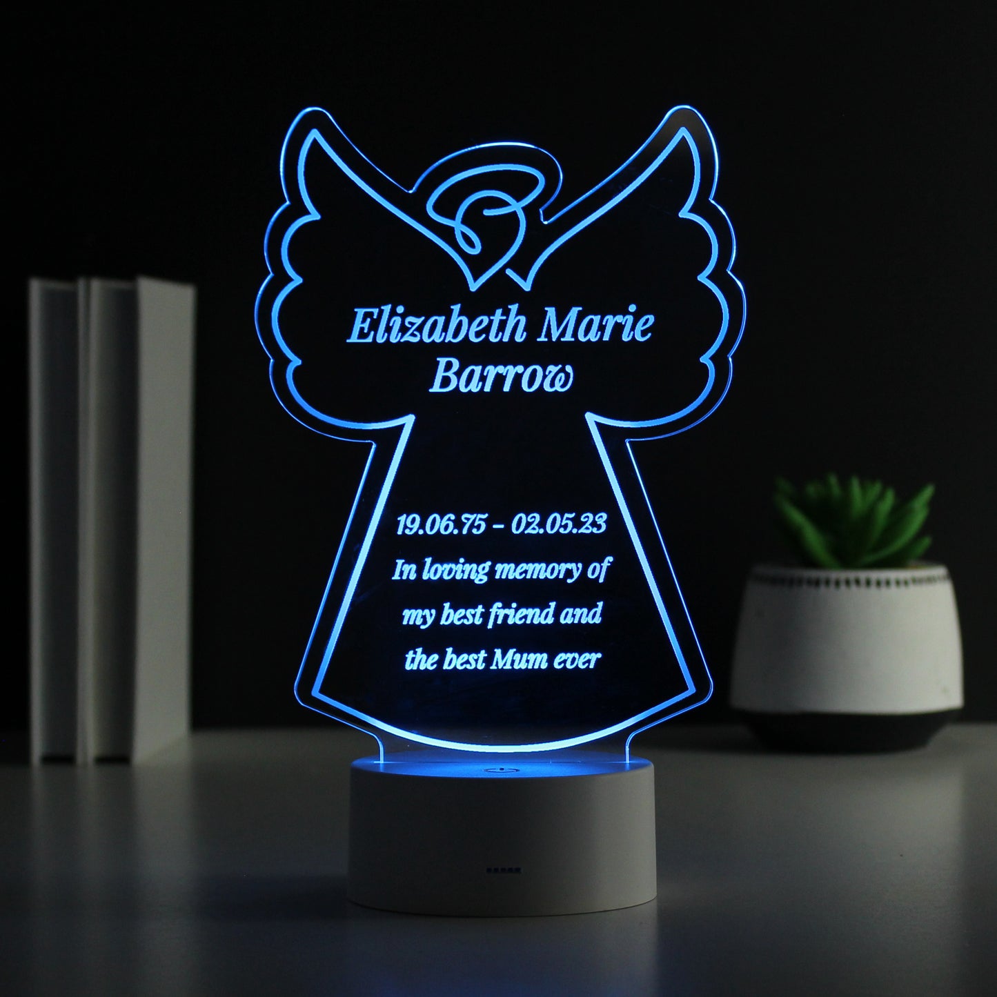 Personalised Free Text Angel Memorial Colour Changing LED Light - image 6
