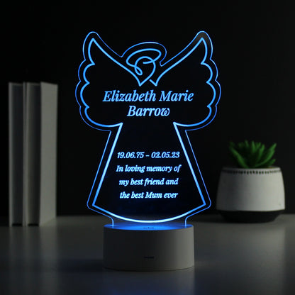 Personalised Free Text Angel Memorial Colour Changing LED Light - image 6